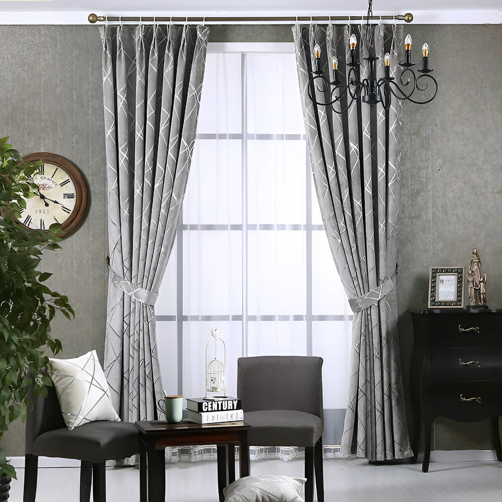 Solid colour chenille blackout curtain in beige with jacquard weave texture 1mx2.7m