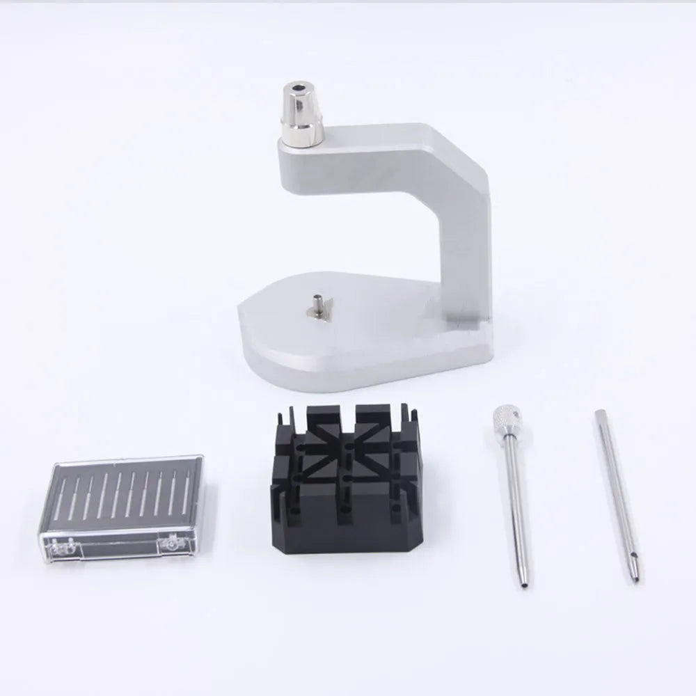 Silver tool steel multi-purpose press strap removal tool for watches and electronics