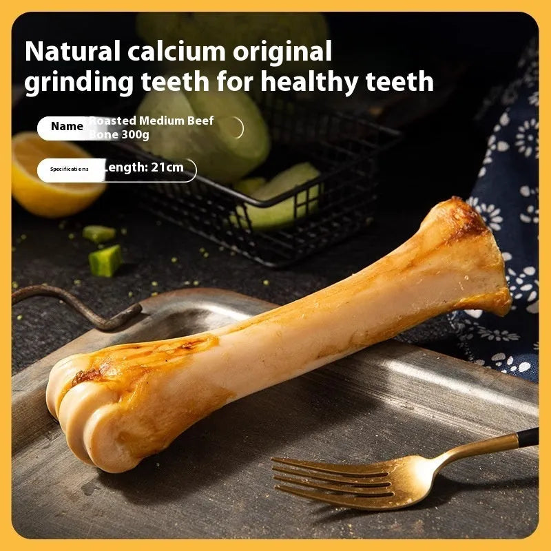 Large dog molar rod chew stick, roasted ox bone high-calcium treat for teeth cleaning