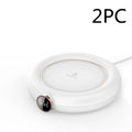 White USB cup warmer pad with LED display and mug on heating plate