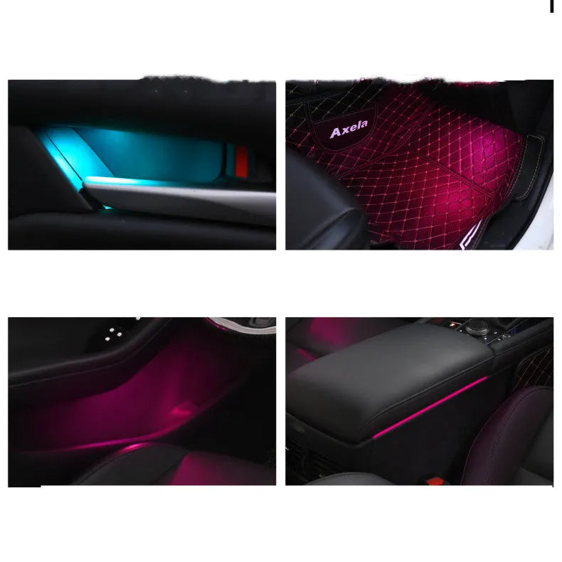 Mazda Axela 64-colour car ambient light kit with co-driving Starry Sky decorative plate, including LED lights and touch pad control