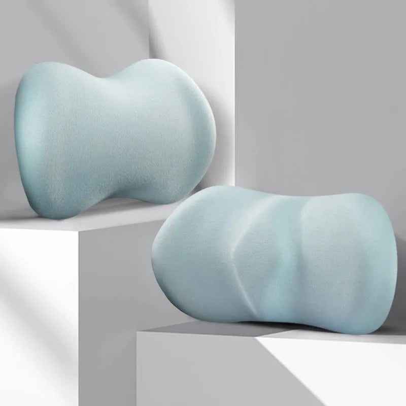 Car headrest pillow and lumbar support cushion set in multiple colour options