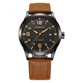 Men's automatic mechanical watch with retro styling, black case, and multiple dial colour options