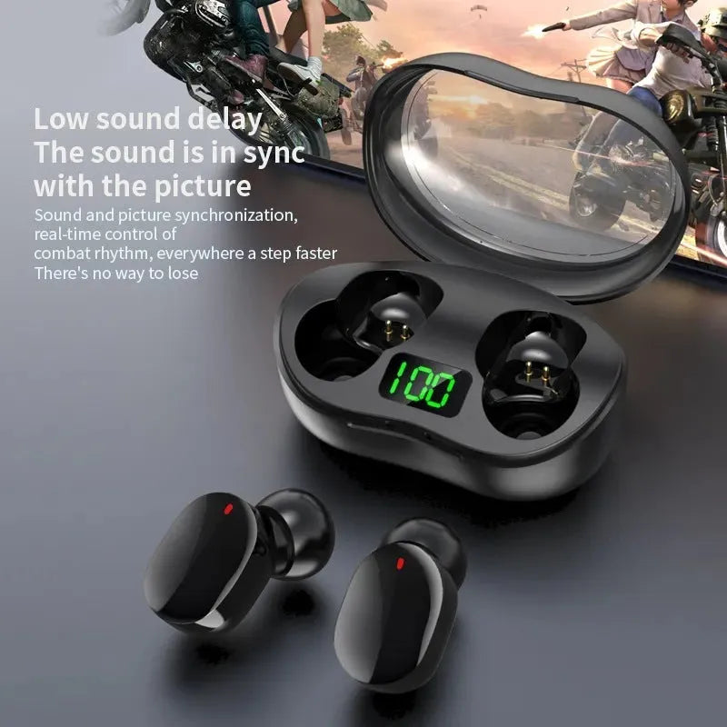 E9S TWS in-ear Bluetooth headset black plastic noise reduction low latency