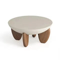 White solid wood coffee table with adjustable height and storage compartments