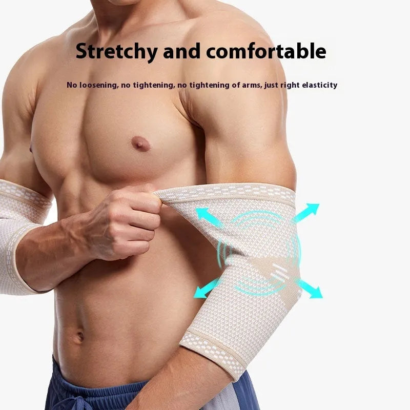 Sports elbow guard knitted nylon breathable black blue compression pad for basketball