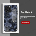 Flower glass iPhone case with tulip and smiling face design, UV coating, shockproof protection, Regular Glass Shell 802 and 803