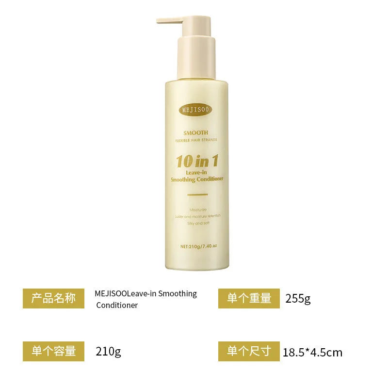 210g bottle of wash-free 10-in-1 hair conditioner for ladies with moisturising and frizz control benefits