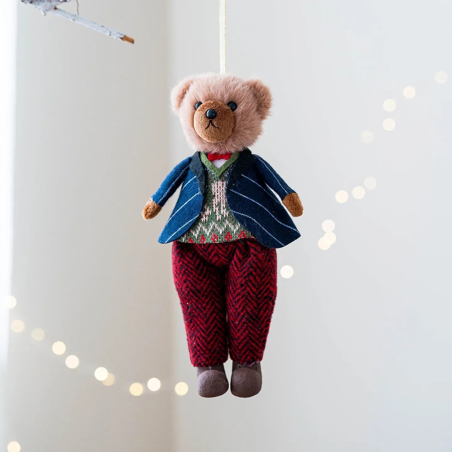 Cartoon-style cloth plush bear doll in gentleman bear or princess bear colours.