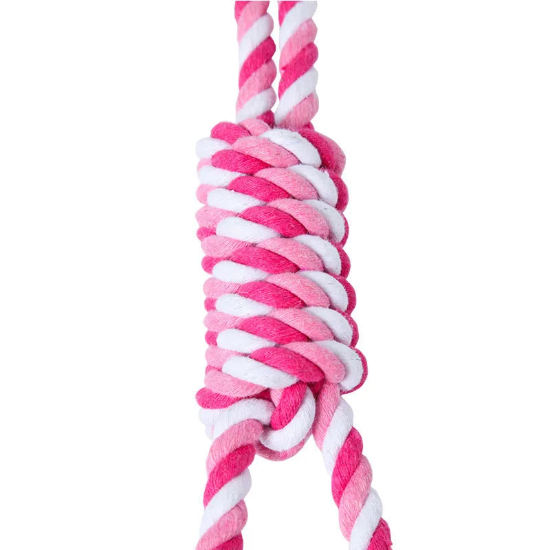 38cm red and white cotton string dog toy with ventilation holes for medium large breeds