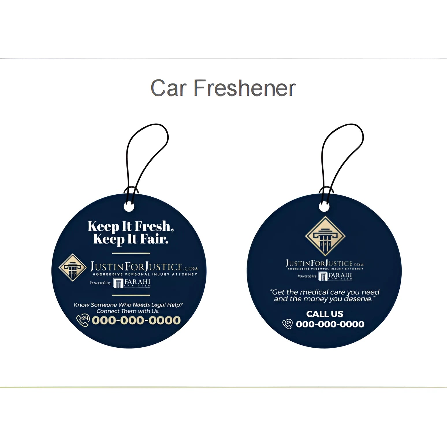 Neutral car freshener for odour elimination - compact design for vehicle interior use