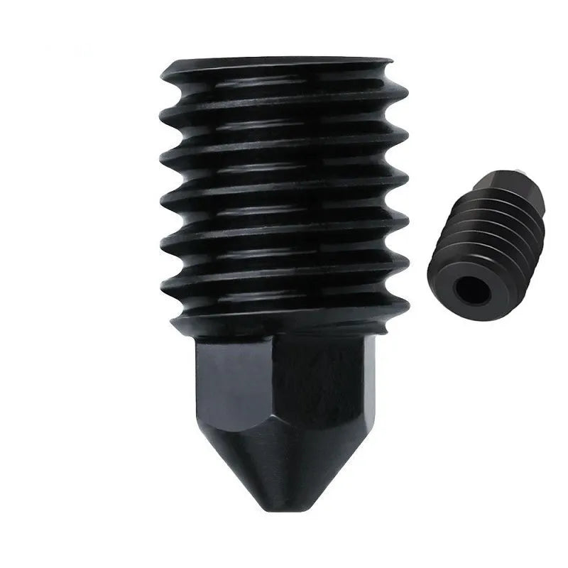 Hardened steel hot end and nozzle assembly for Bambu Lab A1 Mini 3D printer with silicone sleeve