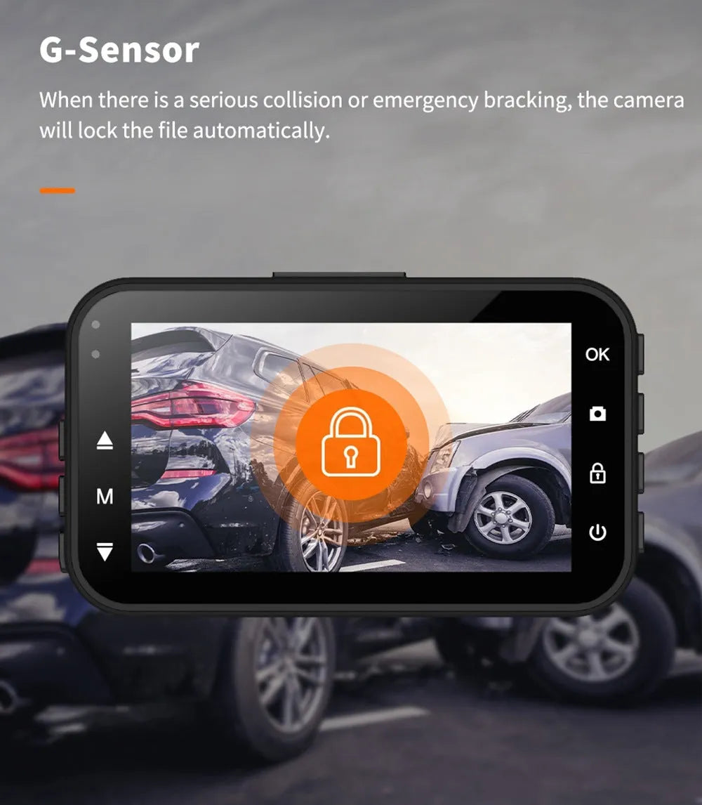 ThiEYE front and rear car dash camera with 3-inch screen, suction mount, and waterproof rear camera unit.