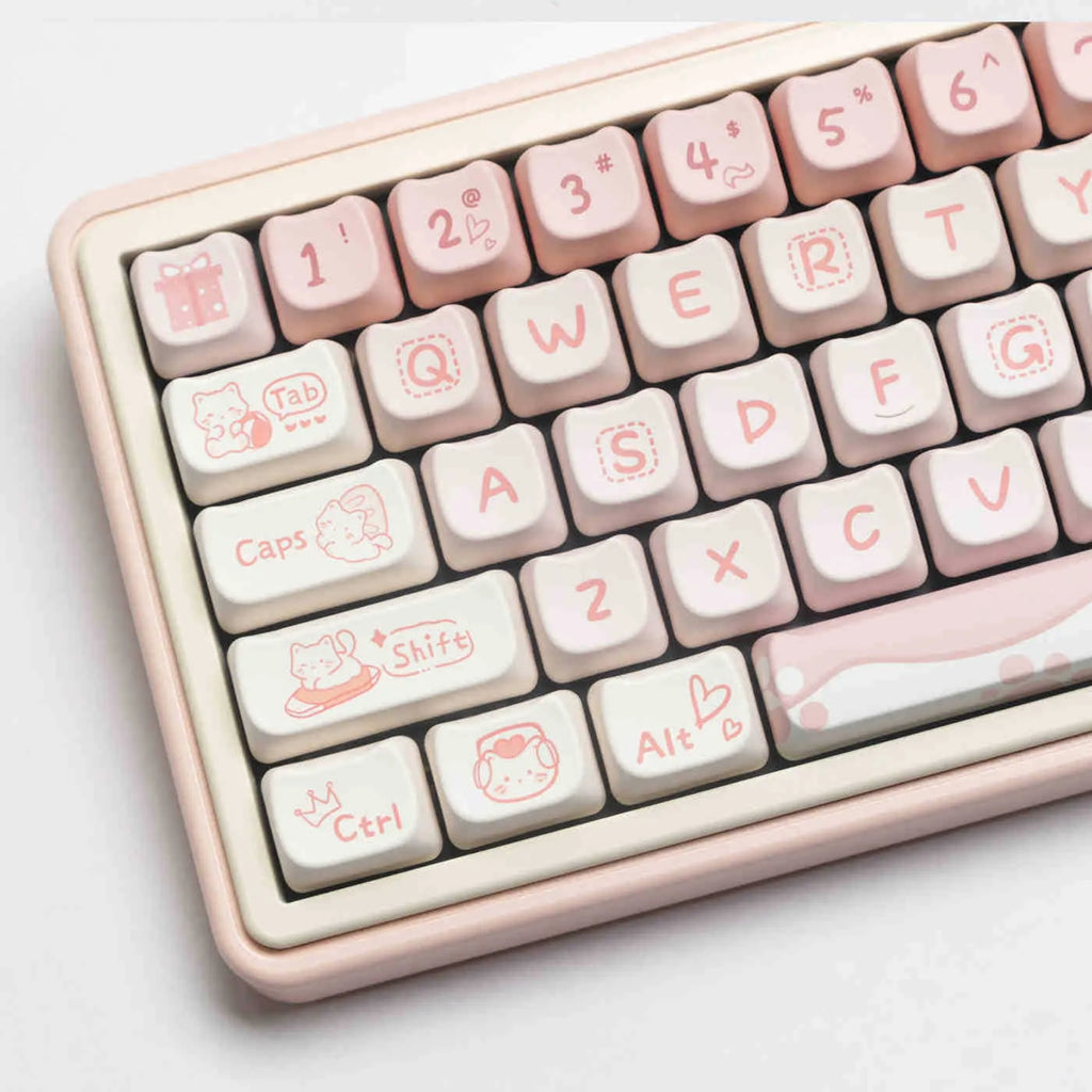 Full set PBT sublimation keycaps for mechanical keyboard replacement with over 98 keys