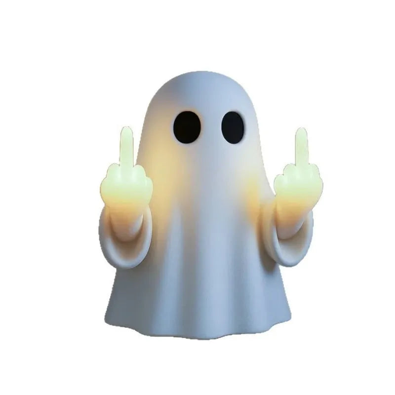 White ghost-shaped night lamp for Halloween decoration with modern design