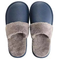 Winter home slippers for women, detachable washable thermal insulation, EVA upper, round toe, stripe pattern, available in grey, pink, purple, yellow and dark blue