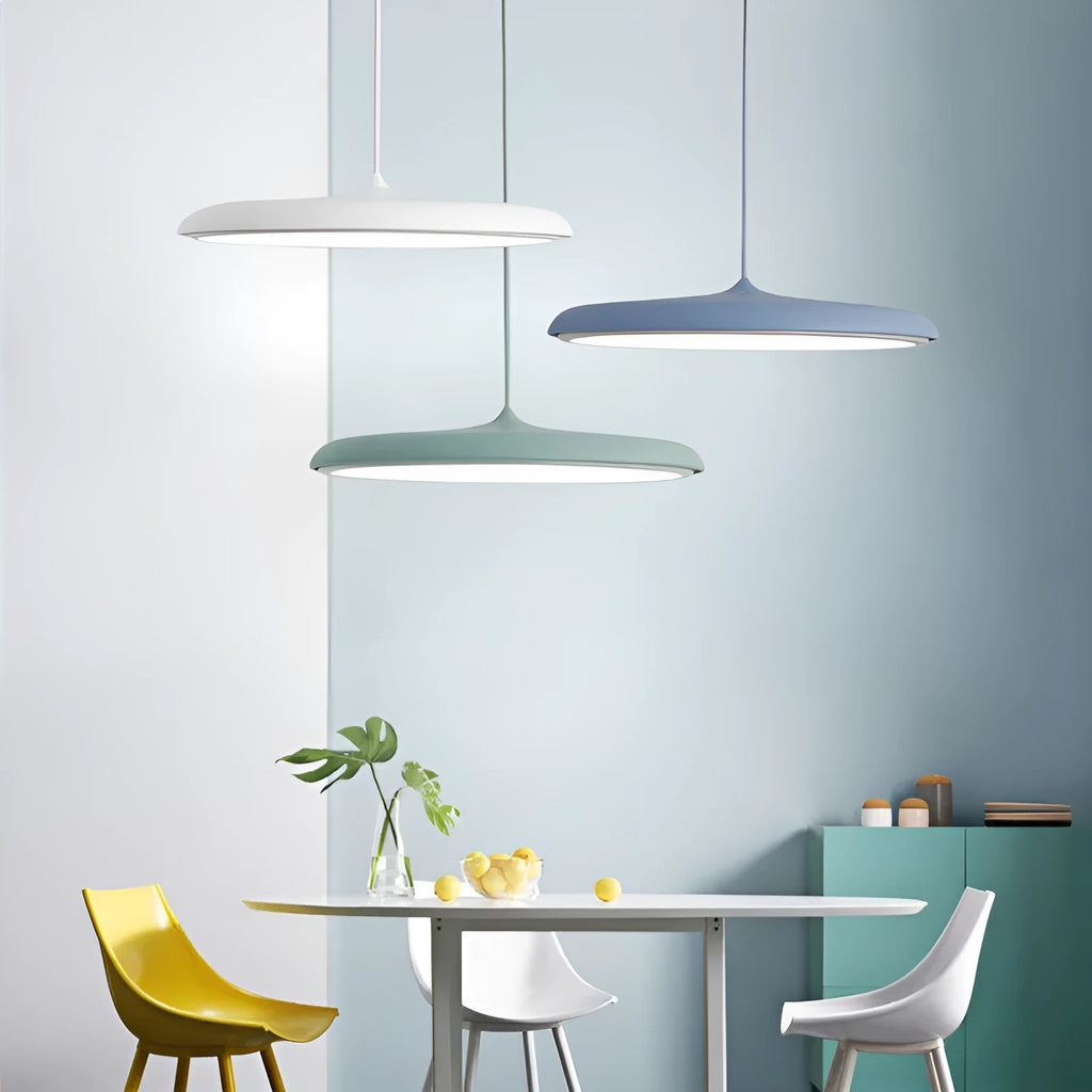 Nordic iron LED chandelier in Jazz White, fish shape, small size 34x34x13cm, adjustable height