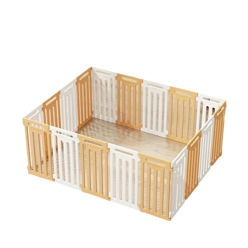 Plastic indoor dog isolation fence panels in green white, yellow white, red white or all white, 8 to 24 pieces