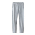 Modal men's casual sleeping pants in gray blue, full length, on a plain background