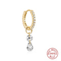 925 sterling silver geometric double ring earring and pendant set in single gold finish
