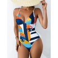 Women's solid colour plus size one-piece swimsuit in a backless design.