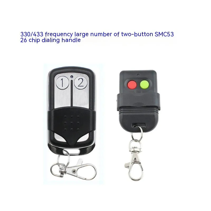 Two-key black plastic dial remote control handle for 330MHz 433MHz gate systems