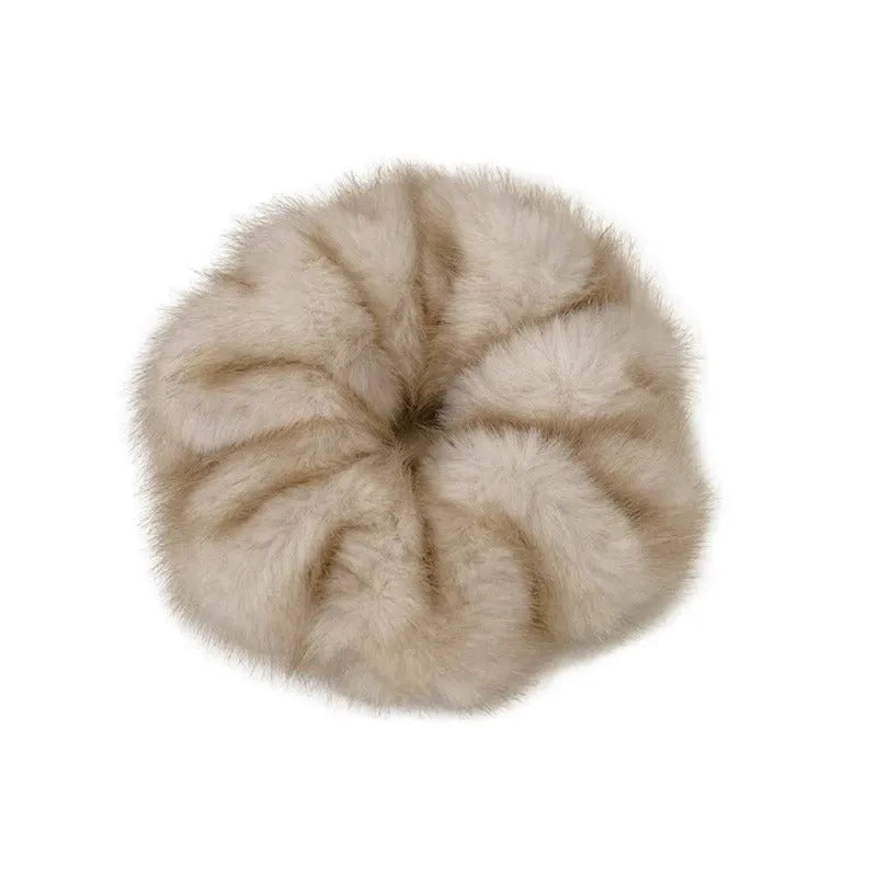 Large intestine hair band in anti-mink fabric with waterproof high-elasticity design, available in five colours