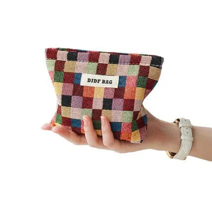 Small cotton storage bag for makeup and sanitary pads in casual style for women