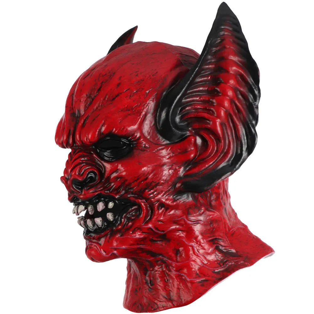 Red bat head cover Halloween mask made from RP foam for adult horror costume dress up