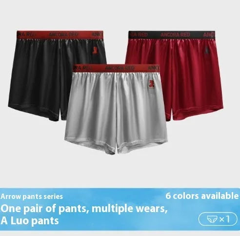 Solid colour men's polyester boxer briefs on a white background, showing mid waist design.