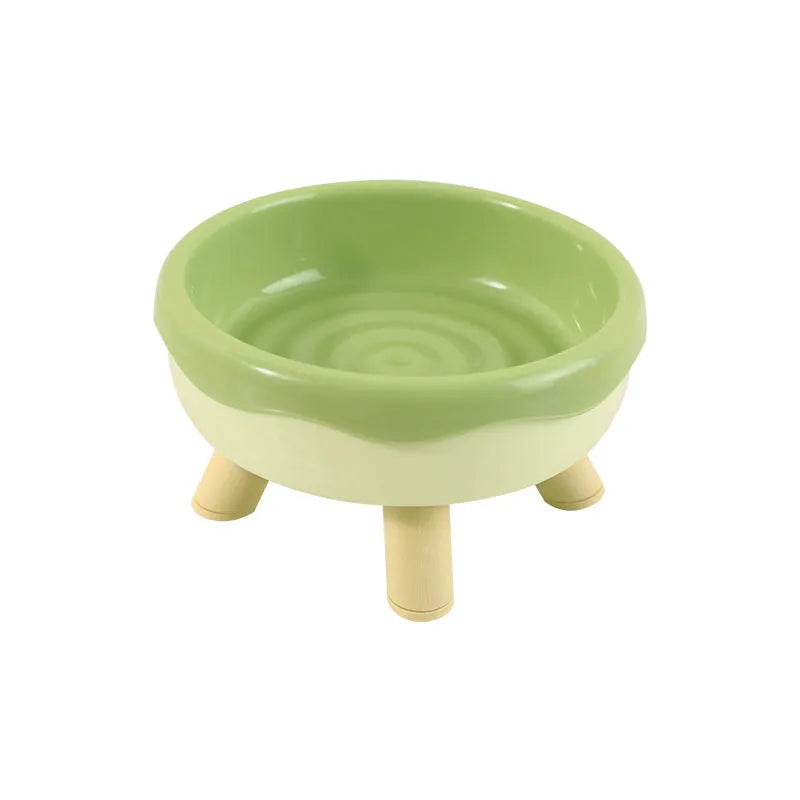 300ml PP cat bowl with four-leg base in donut green and pig nose colour options