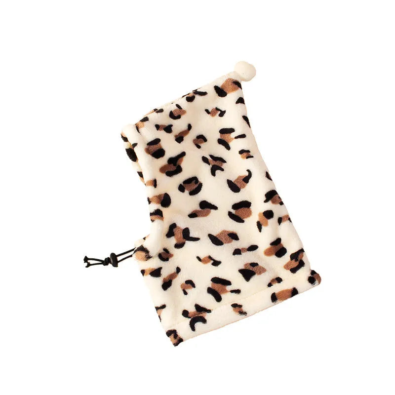 Bear headdress with rabbit ears pet hat for dogs and cats in leopard print, black, and red colours