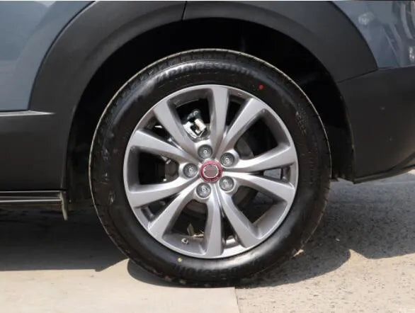 Aluminium alloy 100th anniversary car modification sticker for Mazda in red and black colours