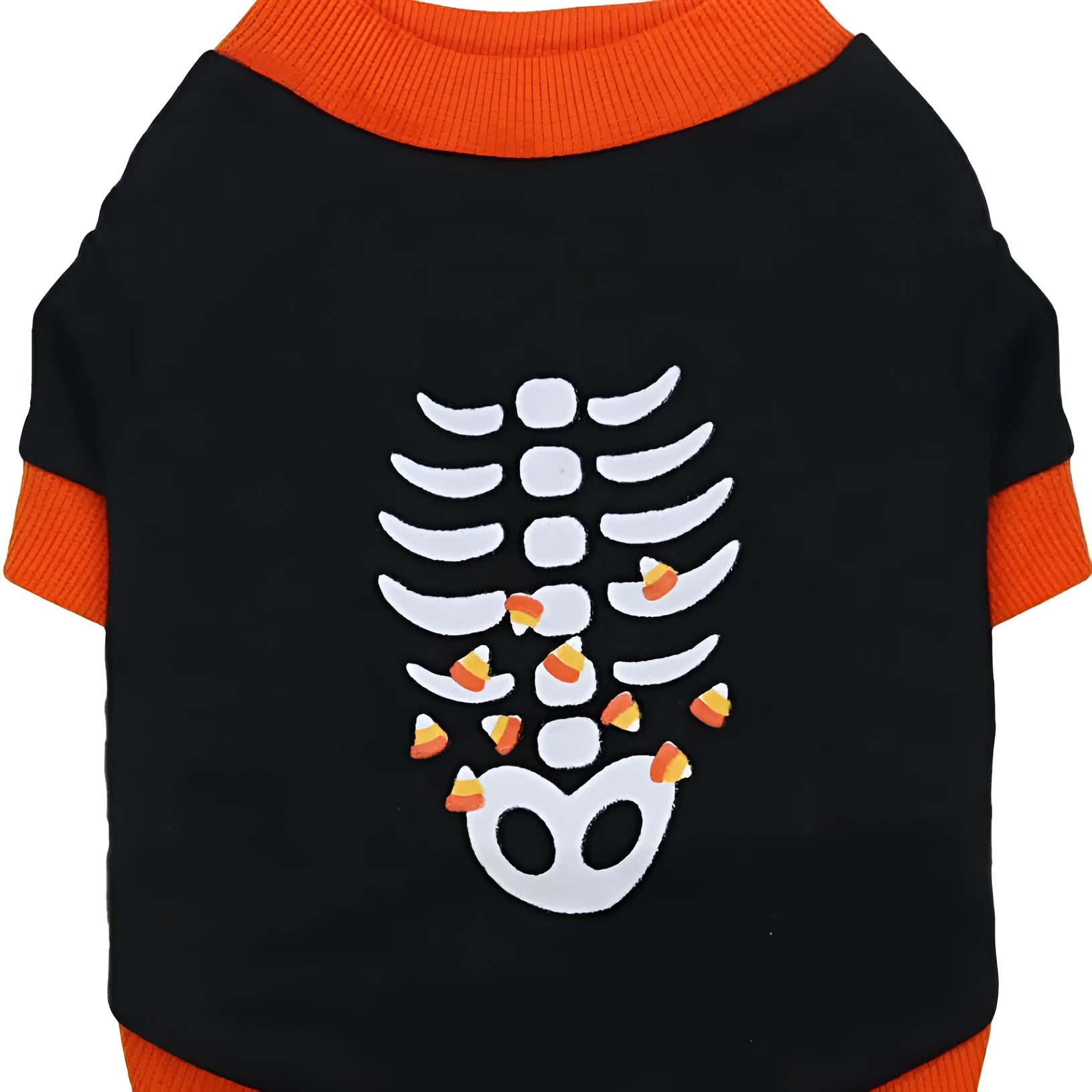 Halloween skeleton costume sweatshirt for small dogs and kittens in lightweight cotton