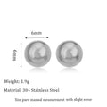 Minimalist stainless steel ball stud earrings in gold or silver, showing 3mm, 4mm, 5mm, and 6mm size options.