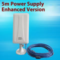 White high power USB wireless network card with Type USB connector.