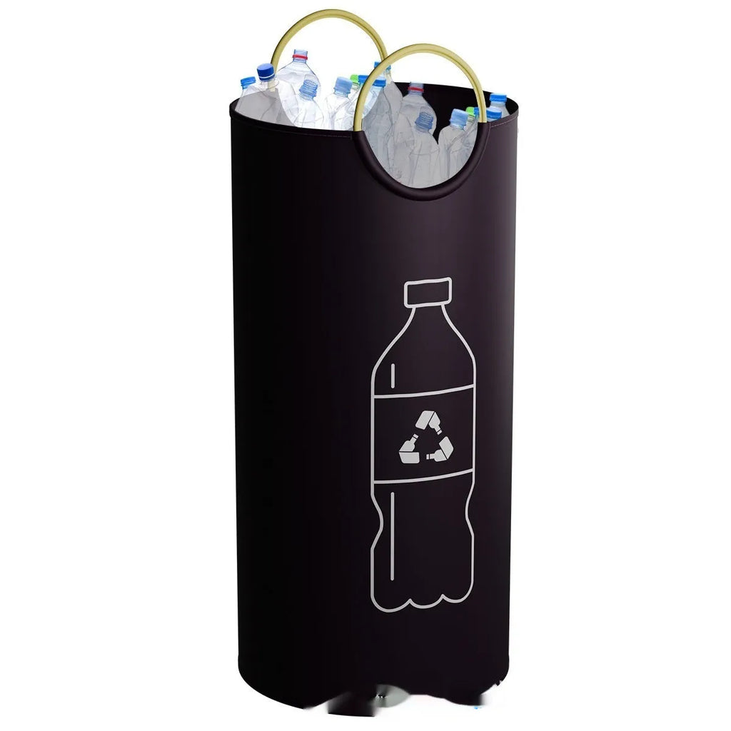 Portable round PP plastic trash can 38cm diameter with foldable design for outdoor events
