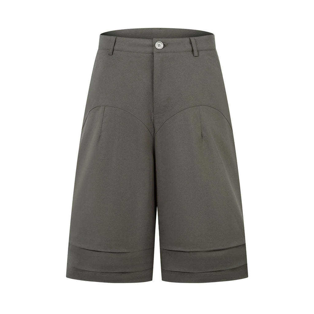 Retro wide leg straight denim middle pants in black and green colour options showing loose fit and fifth pants length