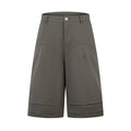 Retro wide leg straight denim middle pants in black and green colour options showing loose fit and fifth pants length