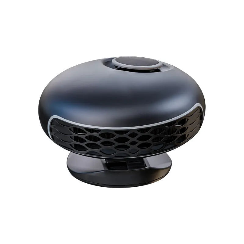 Black car warm air blower heater with power cable for 12V or 24V vehicle defrosting