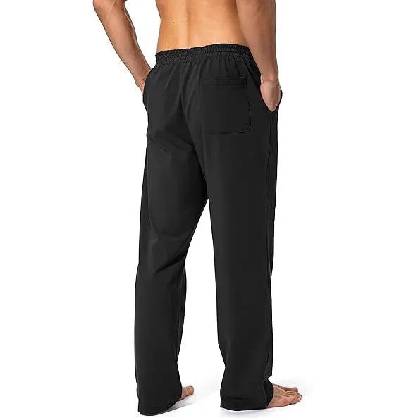 Men's loose fit casual trousers in polyester fabric with quick-drying properties