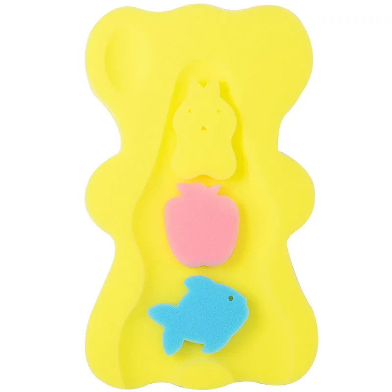 Non-slip baby bath sponge mat in blue, 4.7 cm thick polyurethane cushion for infant pool and tub use