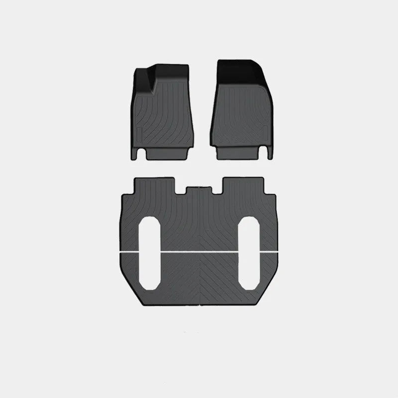 Tesla Model X black TPE rubber floor mats and boot liner set for left-hand drive