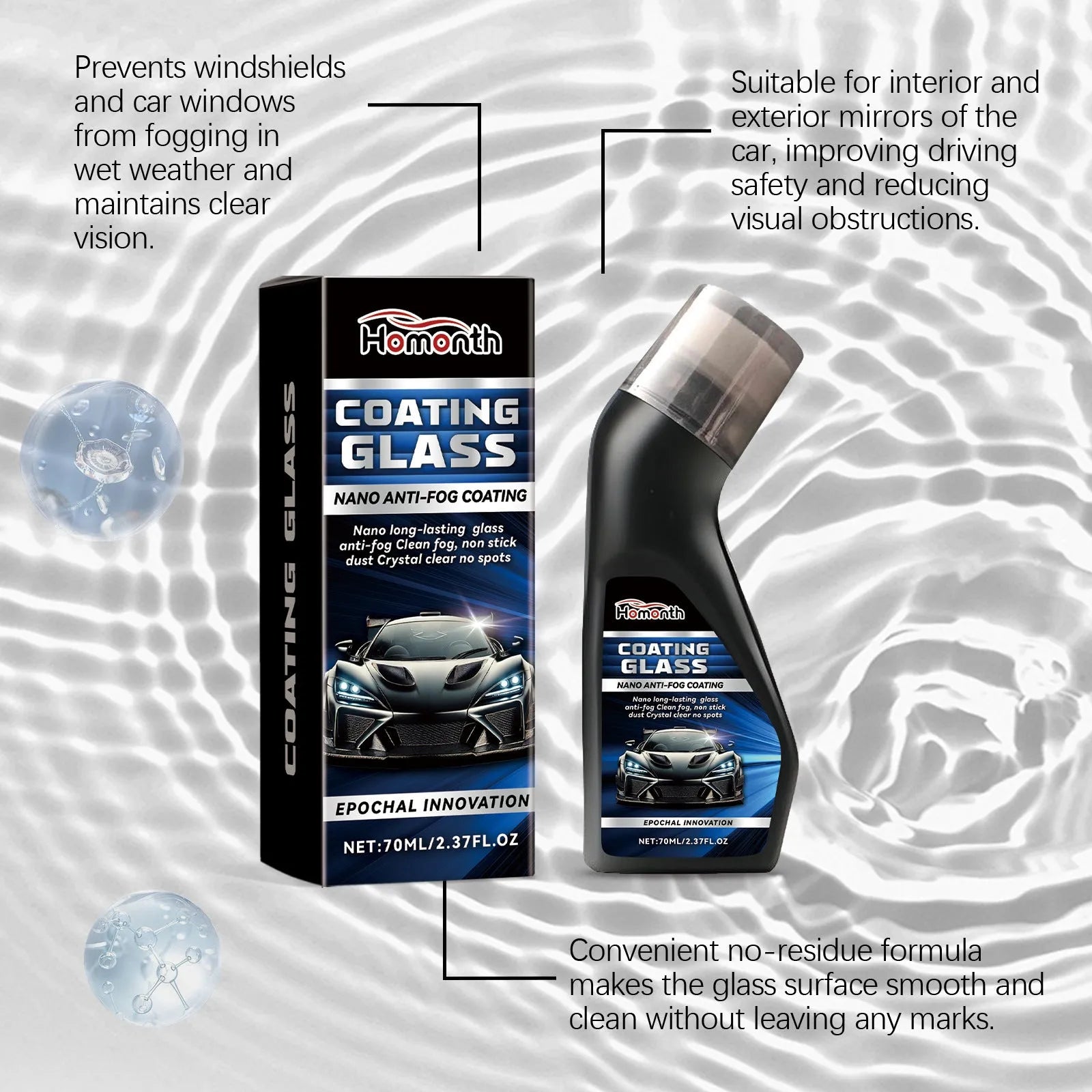 70ml car windshield glass coating agent with rainproof and decontamination formula