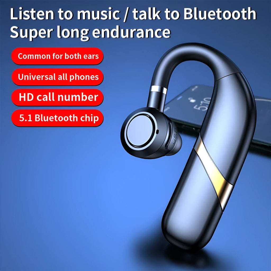 X9 hanging ear single ear Bluetooth headset in black with charging compartment