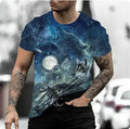Close-up of a man's grey T-shirt featuring a detailed retro-style 3D tiger print on the chest.