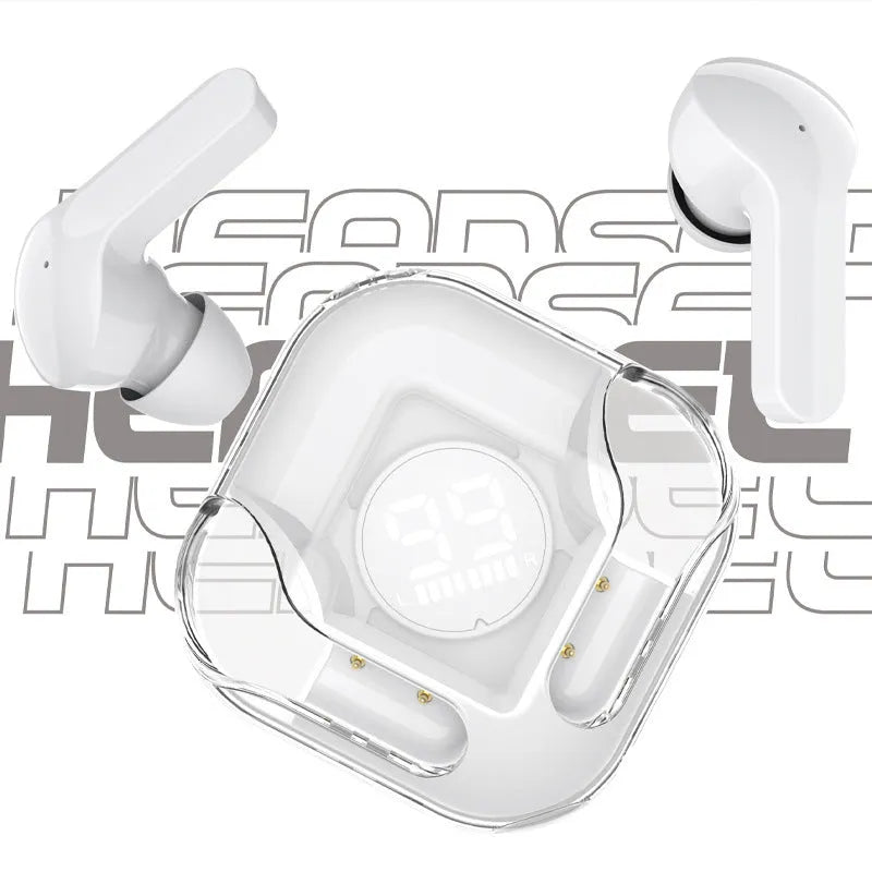 Bluetooth wireless TWS in-ear headphones in five colour options showing Black, Blue, Green, Pink, and White variants