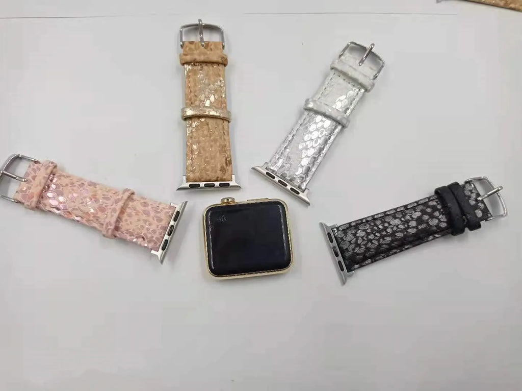PU leopard print watch strap for Apple Watch 38mm and 42mm in a colour variant