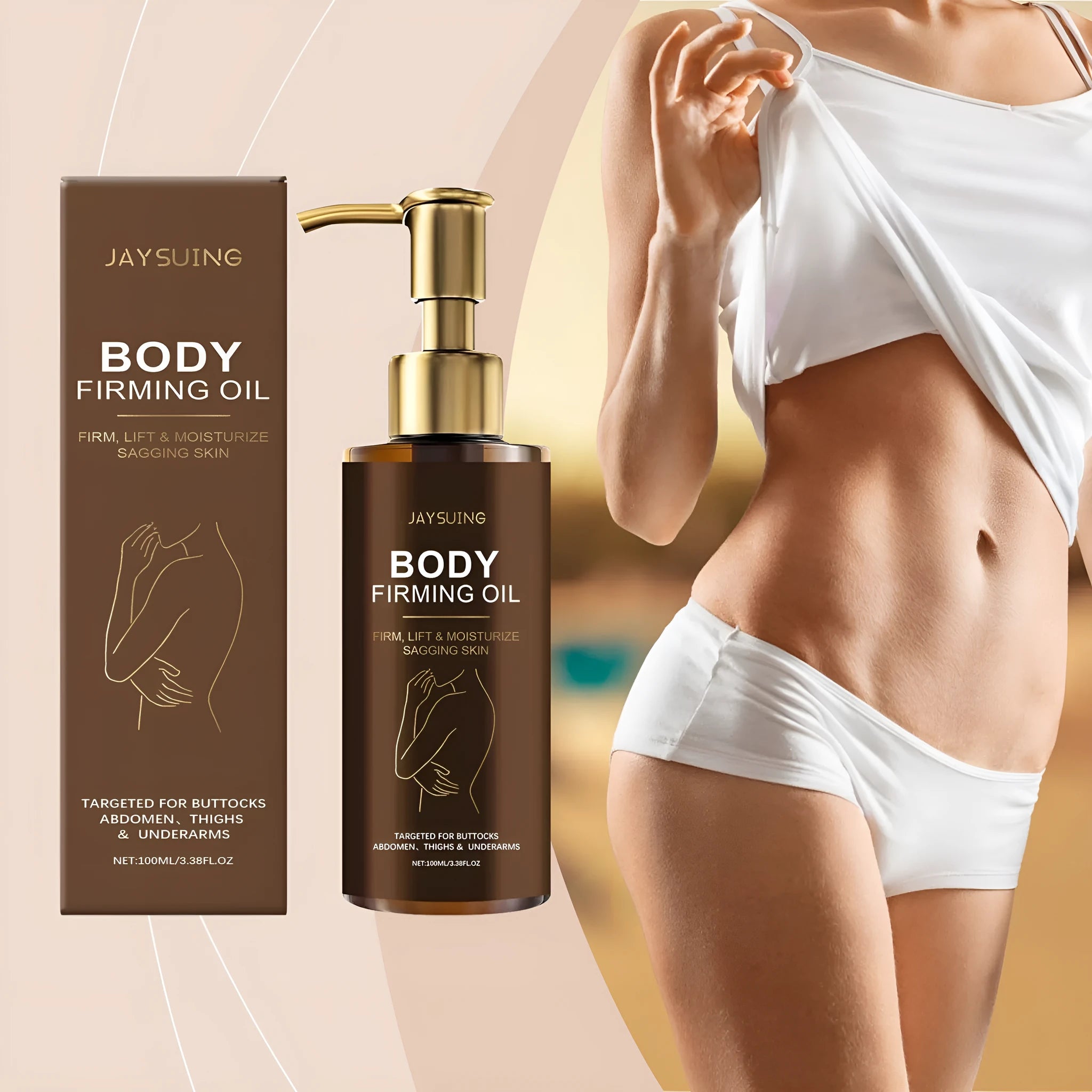 100ml nourishing firming body oil bottle with hyaluronic acid and coffee seed oil