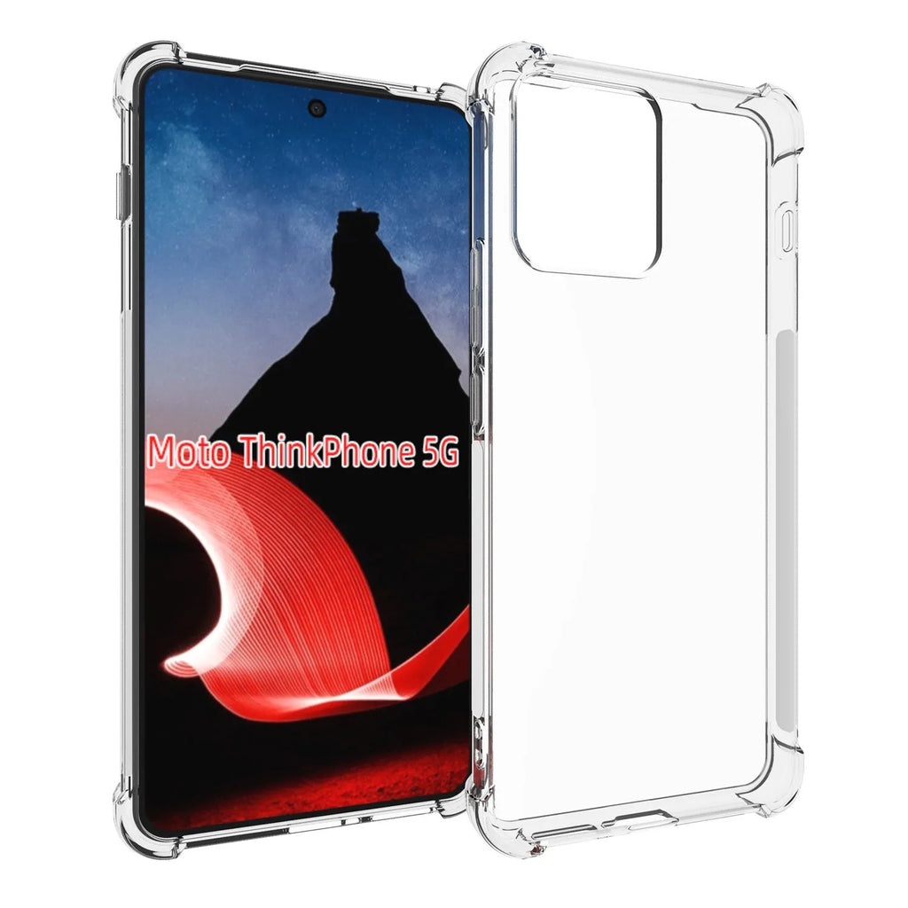 Transparent anti-drop phone case with four-corner airbag protection for Moto ThinkPhone 5G